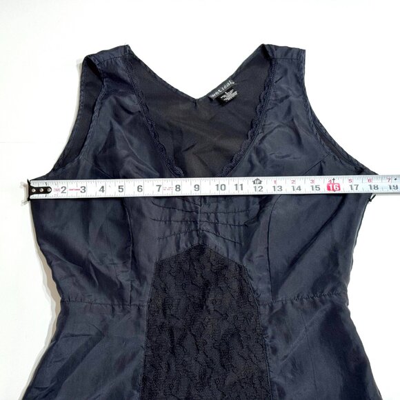 Wet Seal Silk Lace Slip Dress Black Sleeveless Whimsigoth Grunge Witchy Goth - Picture 10 of 13